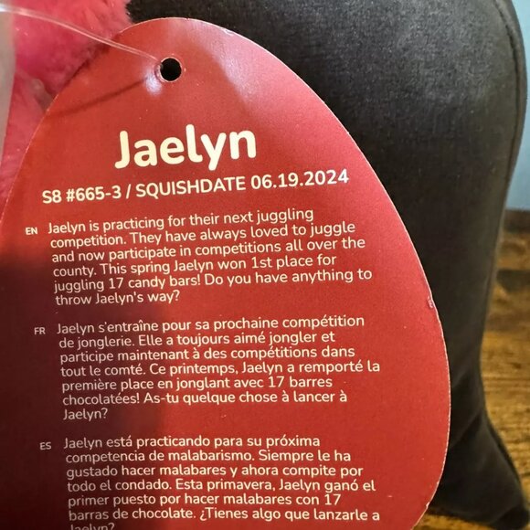 Squishmallows Jaelyn Axolotil 8" Plush Valentine's Day Heart Headband- NWT - Picture 5 of 5